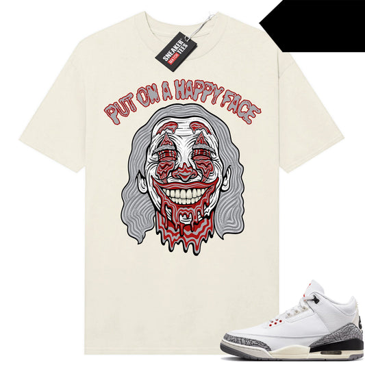 White Cement 3s to match Sneaker Match Tees Sail Trippy Clown