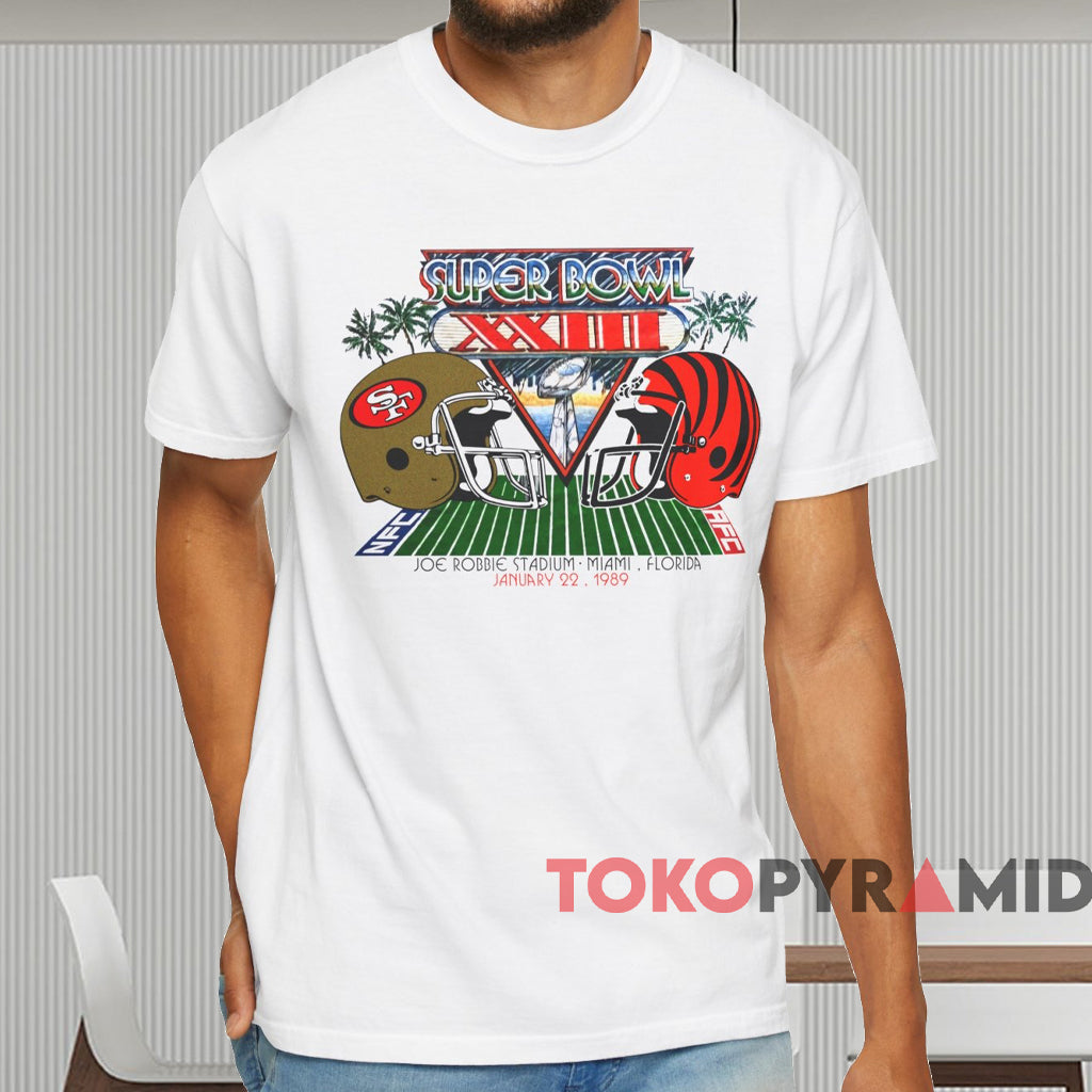 1989 Super Bowl XXIII 49ers VS Bengals T-shirt Style 02