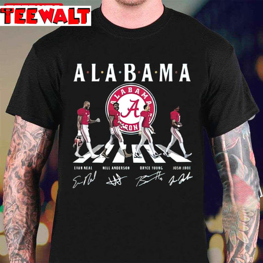 Alabama Crimson Tide Abbey Road Evan Neal Will Anderson Signatures Unisex T-Shirt