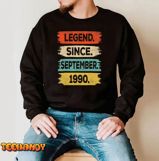 32 Years Old Gift Legend Since September 1990 32nd Birthday Hoodie