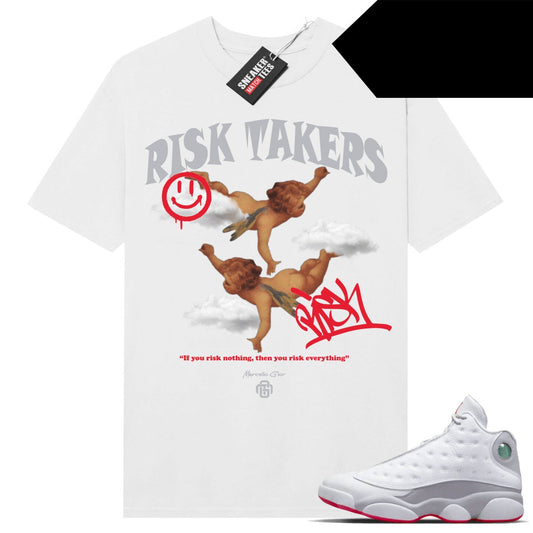 Wolf Grey 13s shirts to match Sneaker Match Tees White Risk Takers