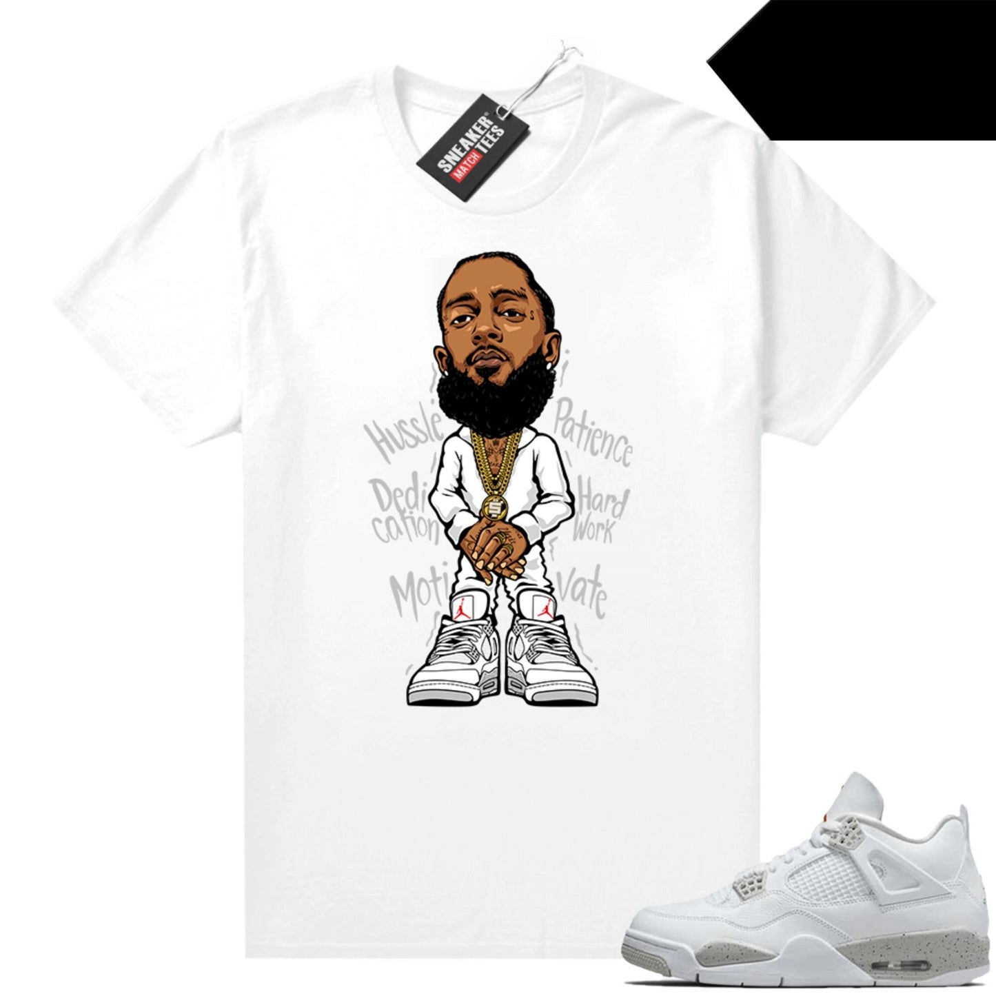 White Oreo 4s shirts to match Sneaker Match Tees White Hussle