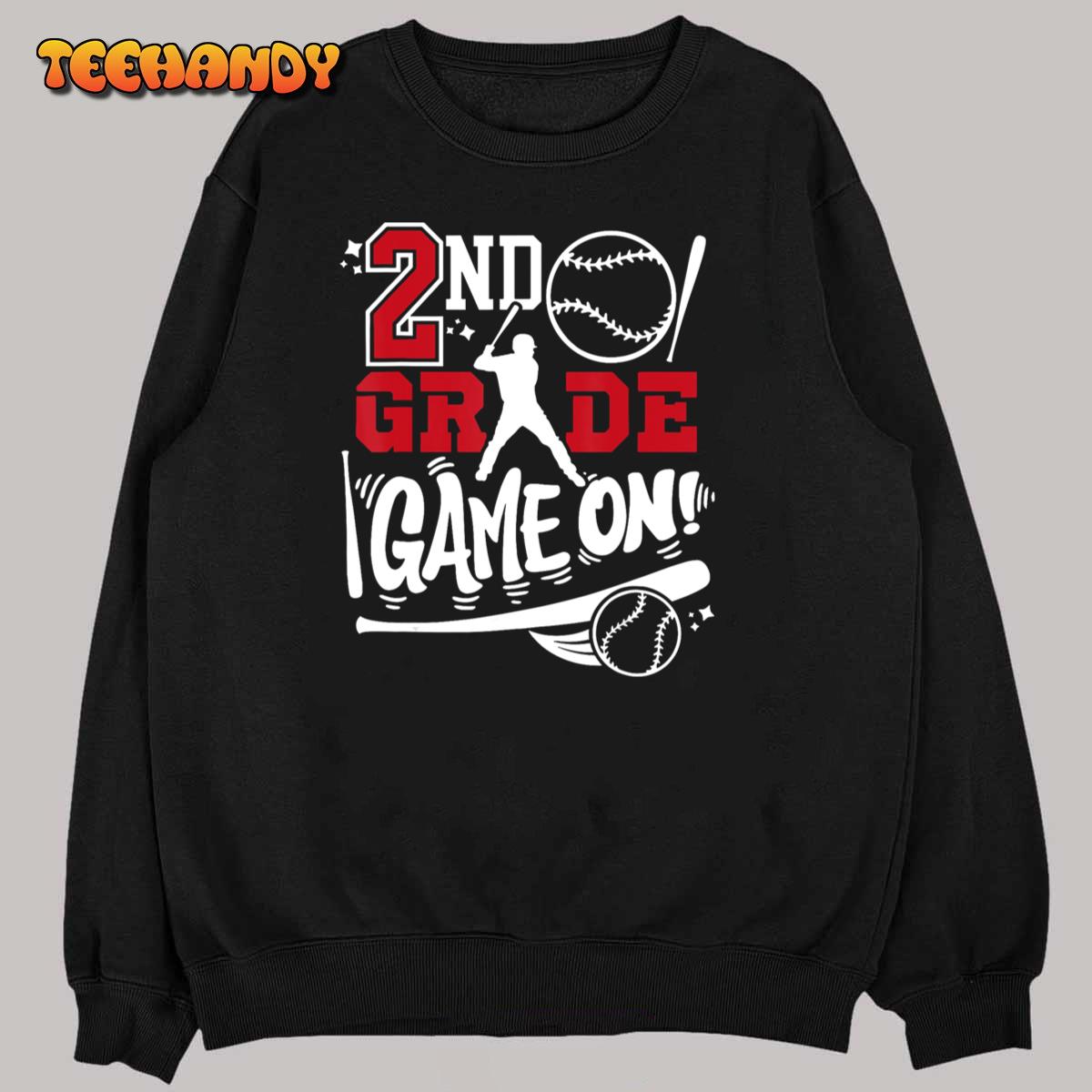 2nd Grade Game On First Day of School Baseball Second Grade T-Shirt