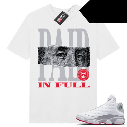 Wolf Grey 13s shirts to match Sneaker Match Tees White Paid in Full