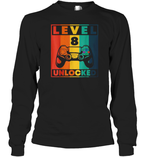 8Th Birthday Gamer Boy Or Gamer Girl Level 8 Unlocked T-Shirt