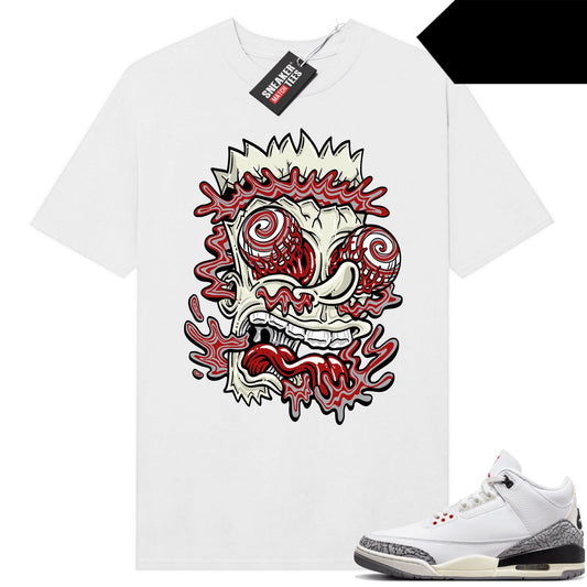 White Cement 3s to match Sneaker Match Tees White Trippy Bart