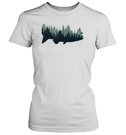 Wildlife Fishing Pine Trees Fisherman Nature T-Shirt