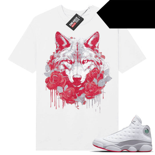 Wolf Grey 13s shirts to match Sneaker Match Tees White Wolf Roses