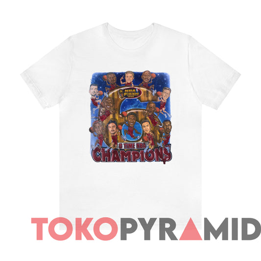 1998 Chicago Bulls 6 Time NBA Champions Caricature T-Shirt