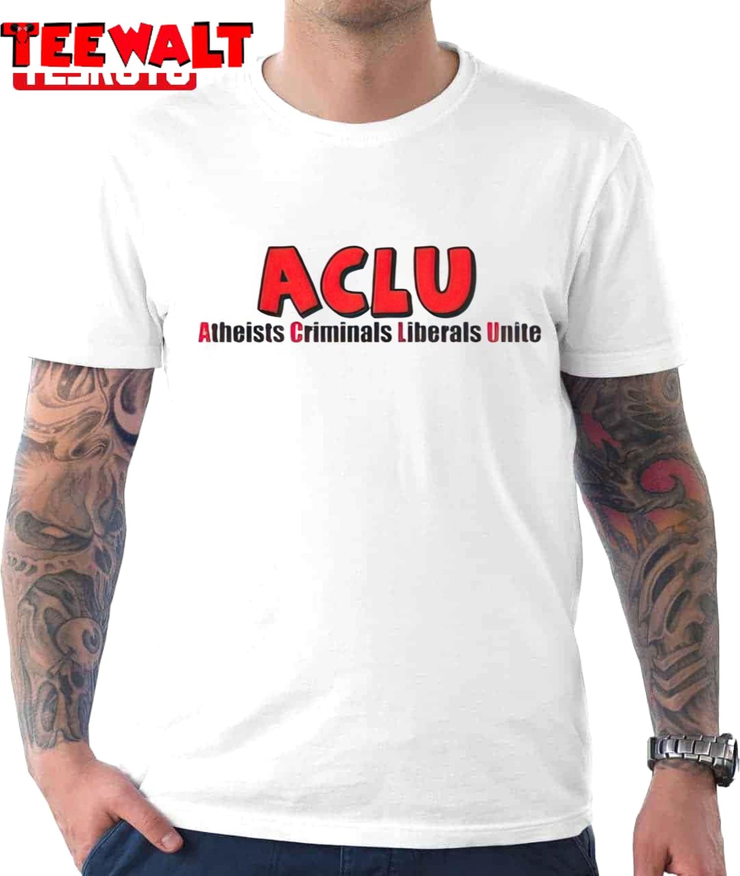 ACLU Atheists Criminals Liberals Unite Unisex T-Shirt