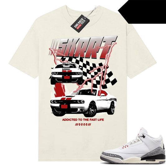 White Cement 3s to match Sneaker Match Tees Sail SKRRRT