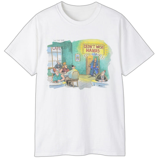 1991 The Far Side Didn't Wash Hands Shirt