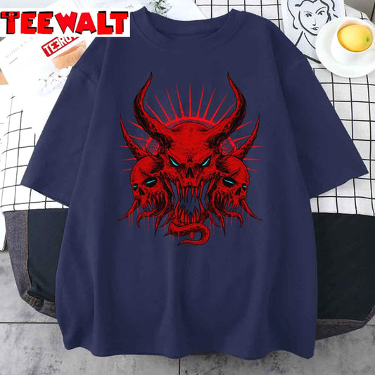 666 Demonic Demon Skulls Unisex T-Shirt