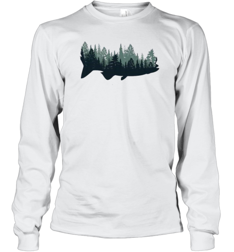 Wildlife Fishing Pine Trees Fisherman Nature T-Shirt