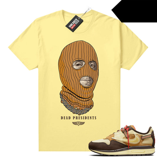 Air Max 1 Travis Baroque Brown Sneaker Match Tees Light Yellow Dead Presidents