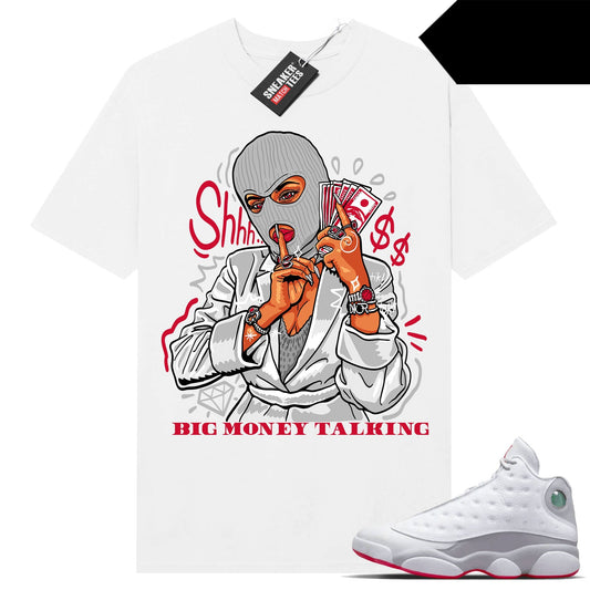 Wolf Grey 13s shirts to match Sneaker Match Tees White Big Money Talking