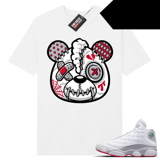 Wolf Grey 13s shirts to match Sneaker Match Tees White Heart Break Bear