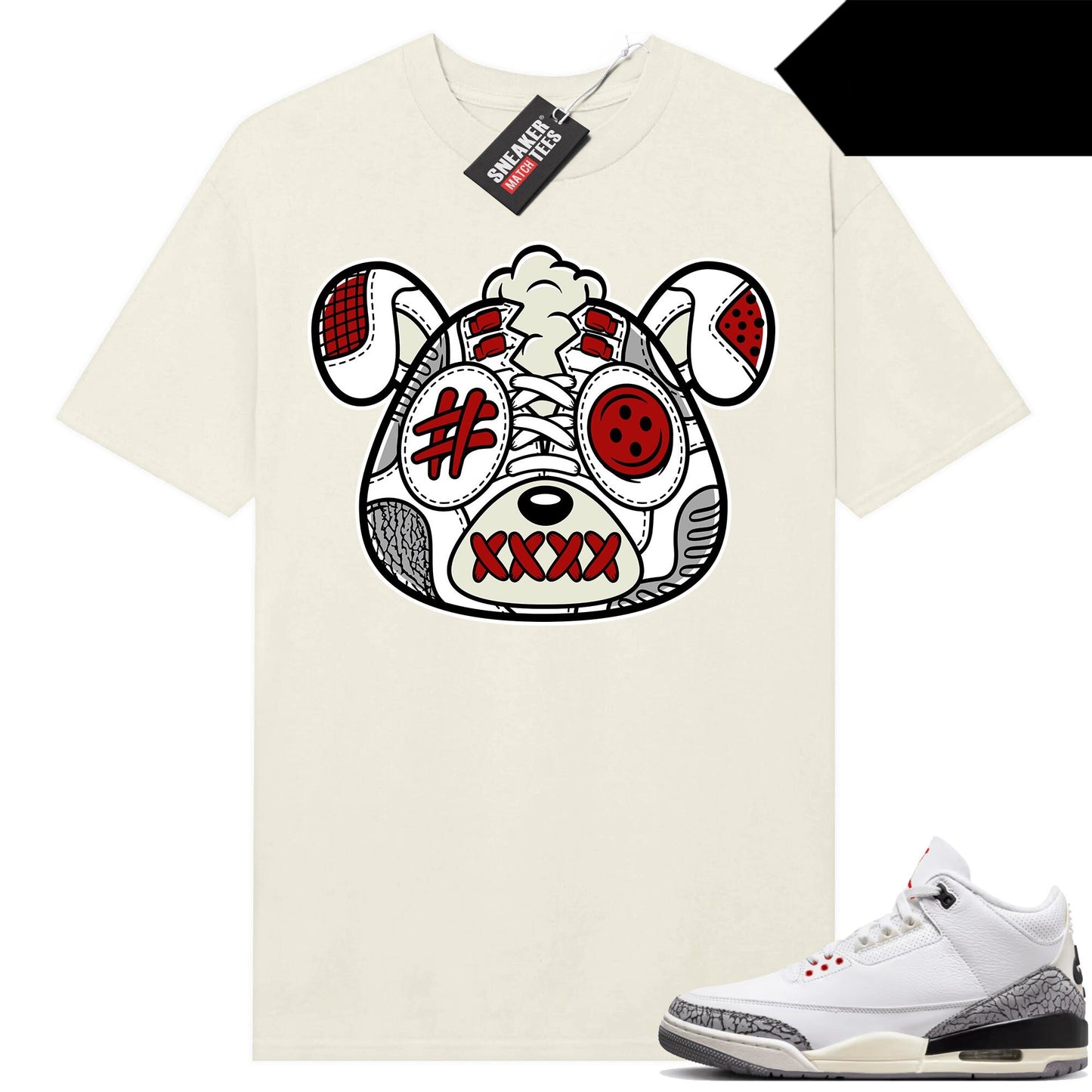 White Cement 3s to match Sneaker Match Tees Sail Sneakerhead Puppy