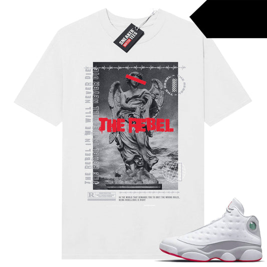 Wolf Grey 13s shirts to match Sneaker Match Tees White Rebel