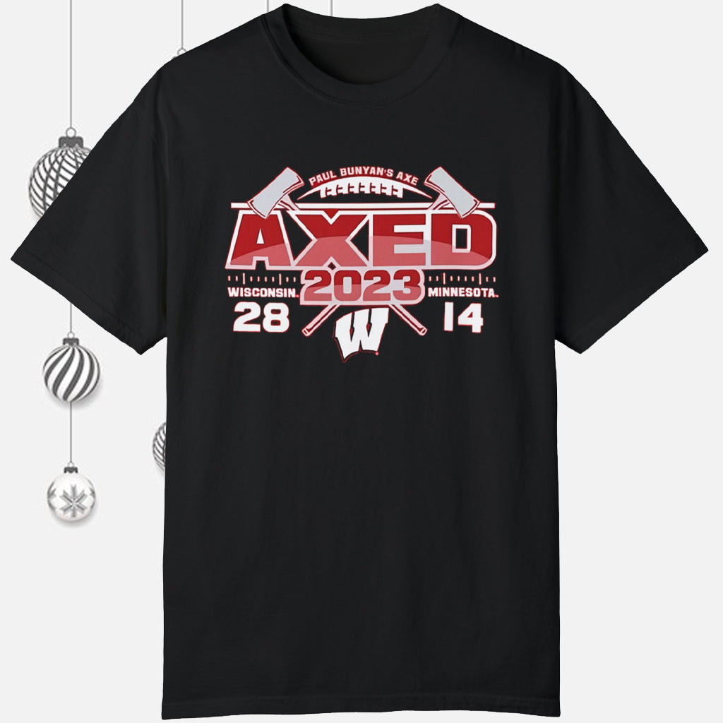 Wisconsin Badgers vs Minnesota Golden Gophers 2023 Paul Bunyan's Axe Score T-Shirt