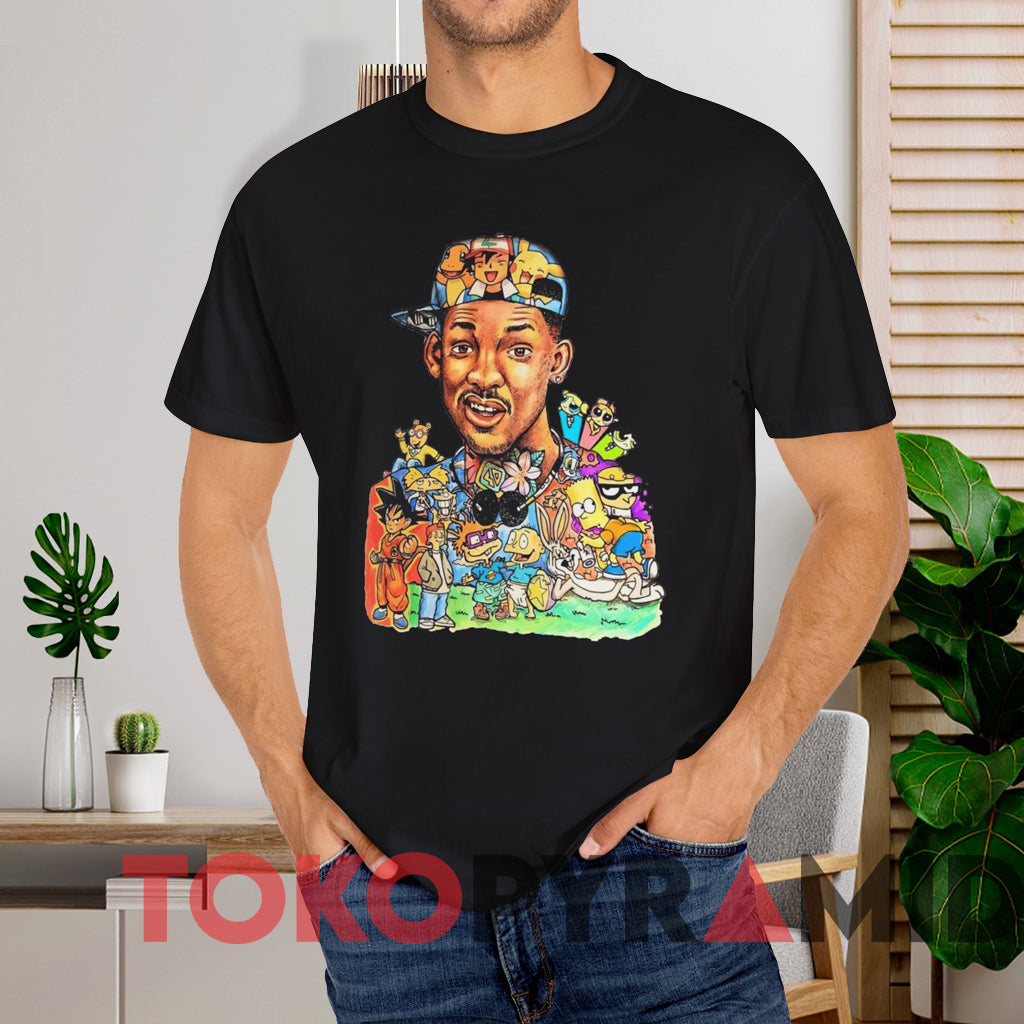 Will Smith Mashup Cartoon Characters T-shirt