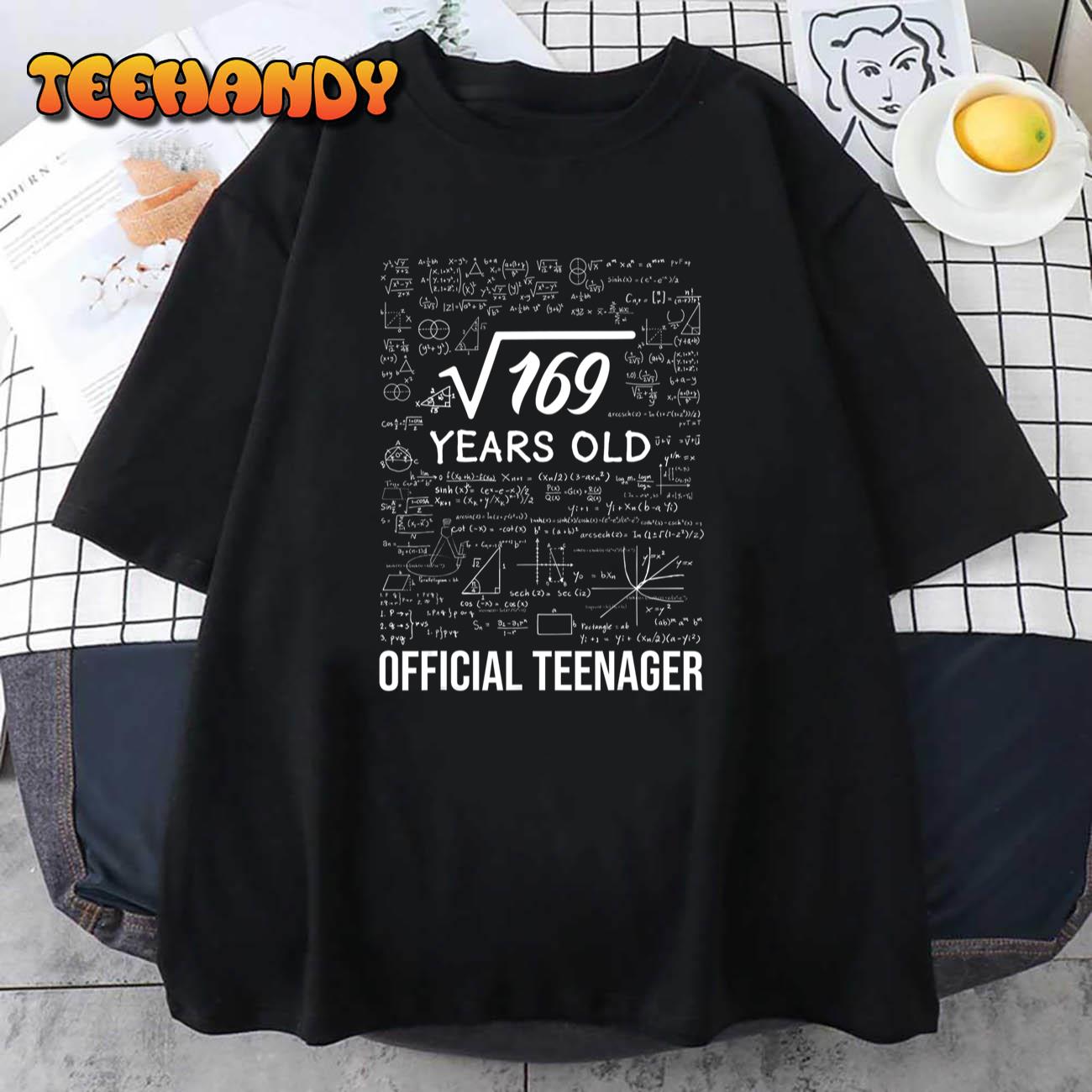 13 Birthday Official Teenager Boy 13yr Math 13th Birthday T-Shirt Style 2