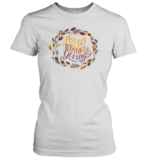 Wreath Happy Thanksgiving Teacher T-Shirt