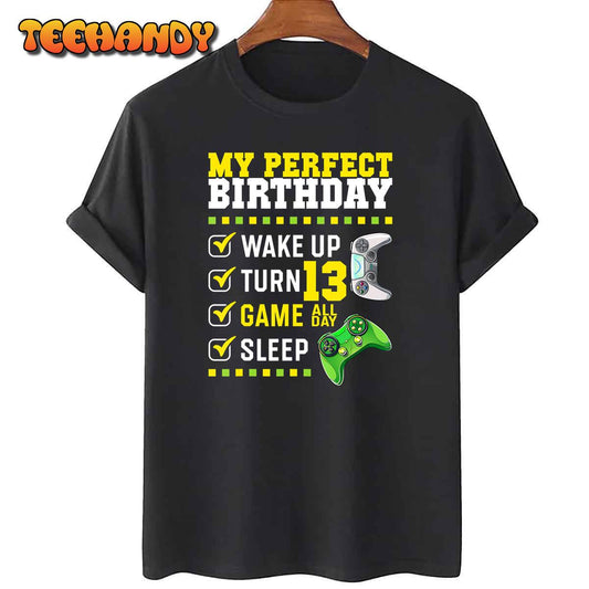 13th Birthday Party Perfect For Gamer 13 Years Old Boy Kids T-Shirt