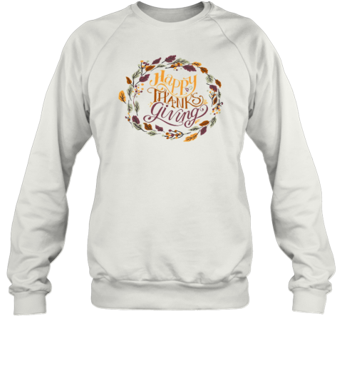 Wreath Happy Thanksgiving Teacher T-Shirt