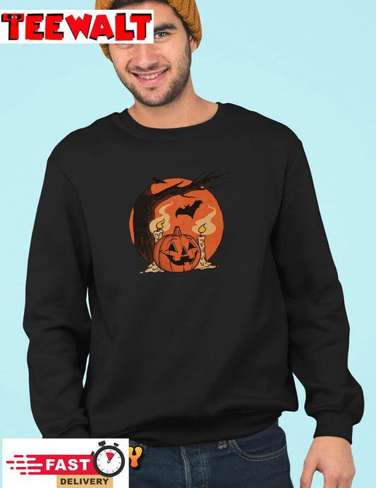 Vintage Pumpkin Scene Halloween Unisex T-Shirt