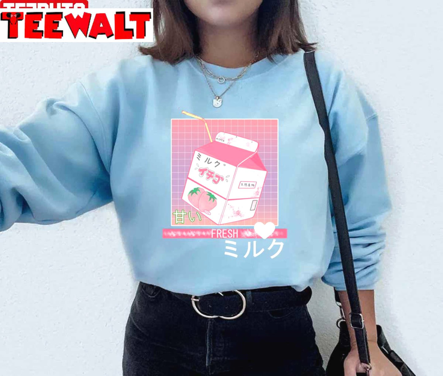 90s Japanese Otaku Stylish Aesthetic Milk Unisex Sweatshirt