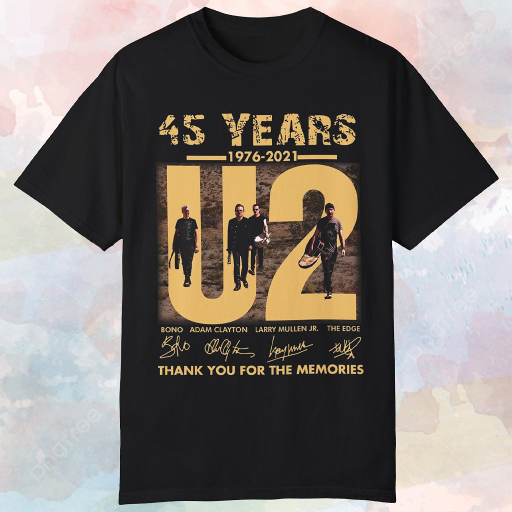 45 Years U2 Thank You For The Memories T-shirt