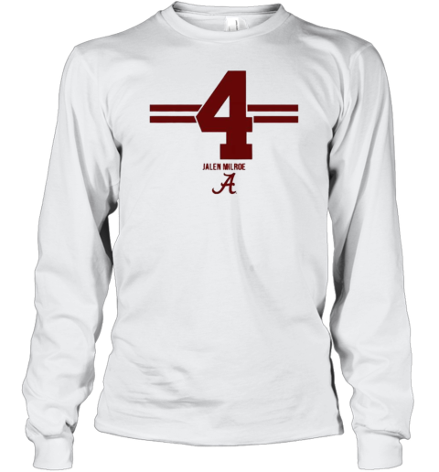 Alabama Football Jalen Milroe 4 Stripe Number And Name T-Shirt