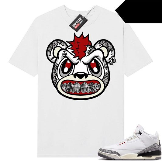 White Cement 3s to match Sneaker Match Tees White Rebels Bear