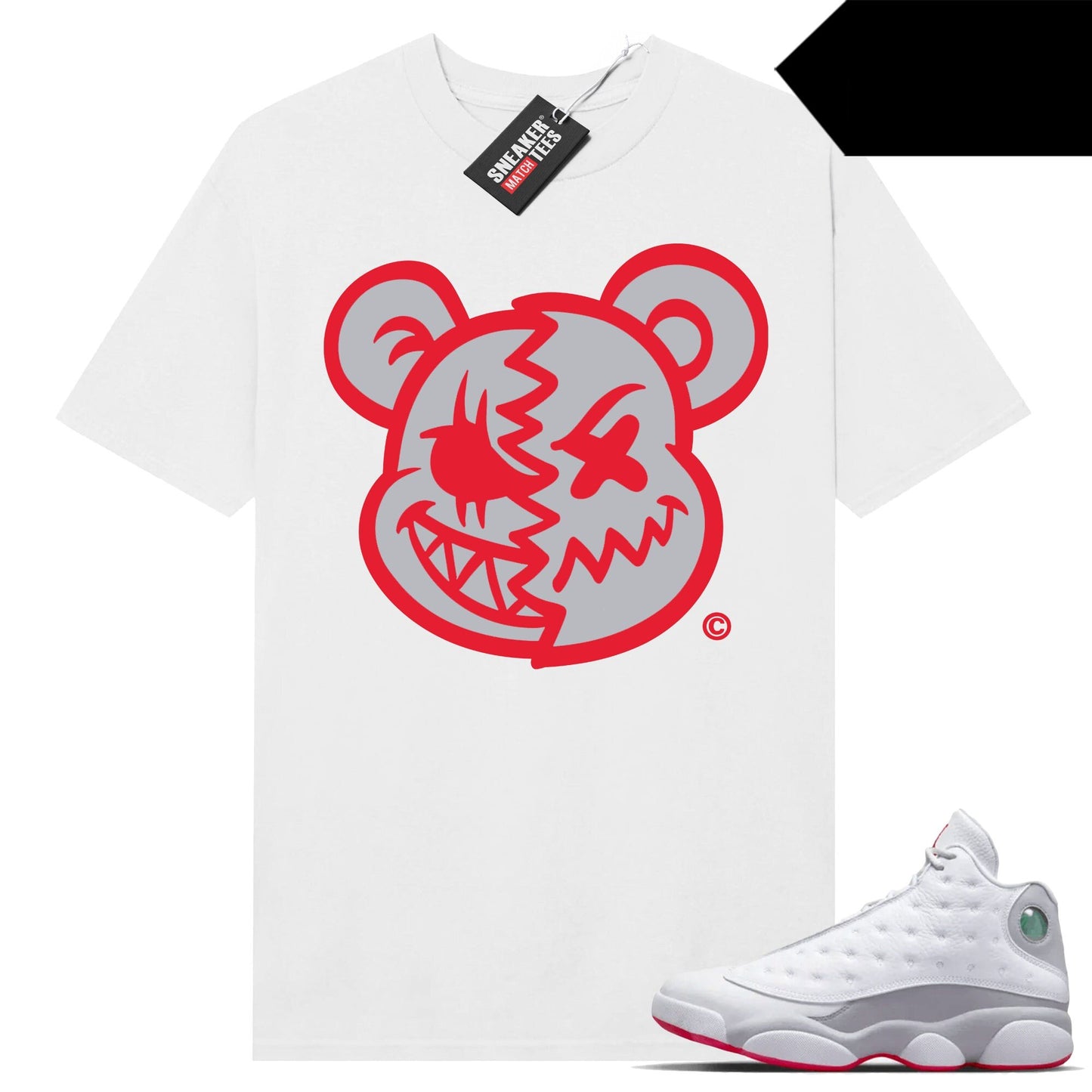 Wolf Grey 13s shirts to match Sneaker Match Tees White Psycho Teddy